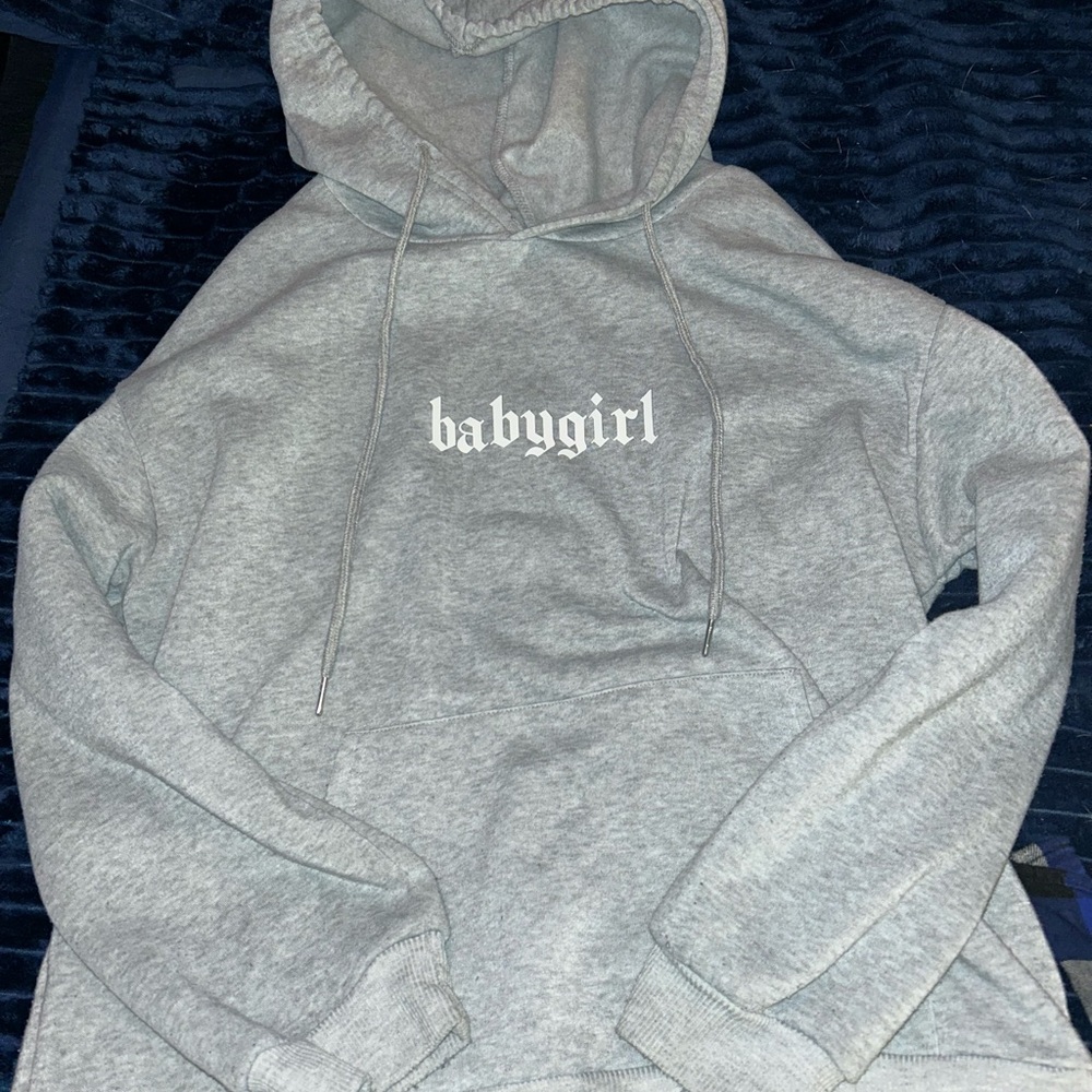 SHEIN Gray Babygirl Hoodie